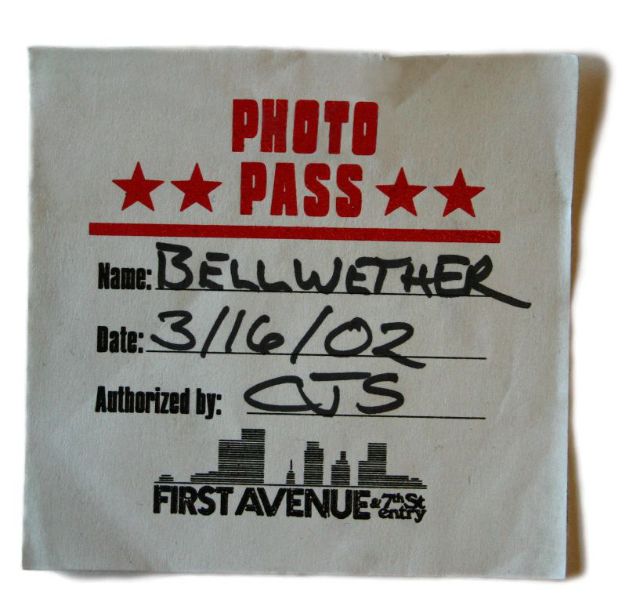 Bellwether First Avenue Backstage Pass